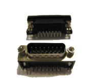 DB15 pin DR15 male double row 90 degree bending foot welding plate