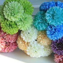 Pastoral fresh simulation bouquet hand flower six small ball chrysanthemum fake flower decoration flower silk flower living room decoration flower art