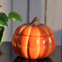 Home gifts Jinyu Mantang pumpkin ceramic storage tank Candy can storage tank Best friend wedding gift