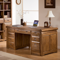 Elm wood desk computer desk all solid wood high-end desk complete study desk log writing desk factory direct sales