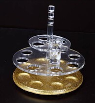 Bar supplies two rows of hand holding frame bullet holder one cup holder shot cup holder twelve rotating cup holder