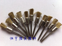 Promotion with handle copper wire brush 3 handle running line copper wire brush polishing brush derusting paint removal deburring grinding weld diameter 8mm