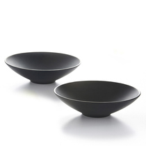 High-grade imitation porcelain black round bowl soup powder noodle bowl Ramen bowl noodle bowl Frosted black Korean large bowl tableware wholesale