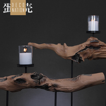 Rhyme-Romantic candlestick decoration ornaments postmodern imitation root carving fashion candlestick decoration housewarming wedding gifts