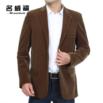 New one-piece suit middle-aged and elderly men Business casual corduroy suit jacket middle-aged mens spring and autumn coat