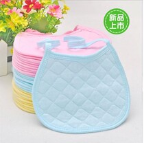 Baby color cotton saliva towel small bib bib baby newborn pink blue yellow round edge thickened