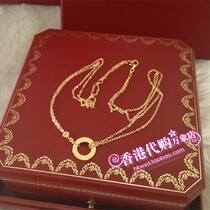 Hong Kong Cartier Counter LOVE Series 18K gold diamond necklace B7219500 with shopping receipt