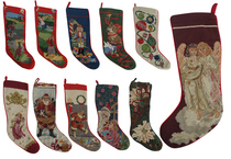 Crown Back Garden] Export to Europe and the United States all wool hand embroidered country Christmas stockings collection]