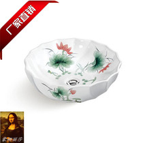 Hand painted flower lotus art basin ceramic table basin wash basin Mona Lisa