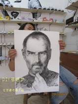 Generation painting boutique sketch avatar realistic portrait portrait Jobs portrait pure hand-painted color lead sketch work free of mail