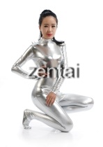 cosplay bodysuit all inclusive bodysuit zentai silver white rubberized bodysuit onesie dance