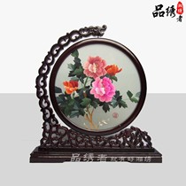 Peony Xiang embroidery boutique handmade embroidery flower blooming rich double-sided different embroidery New Year gift Chinese characteristics