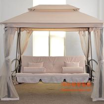 National high-end luxury villa net gauze swing hanging chair outdoor garden rest three people swing bed