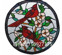 Restaurant entrance partition Sliding doors and windows Sliding doors Retro European church art Hand inlaid geometric stained glass