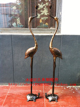 Antique copper accessories Pure copper pair of candlesticks Copper dragon Turtle Crane living room home furnishings high 1 38 meters Gift