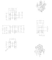 Transformer inductance ee8 3 horizontal double slot bagwood skeleton