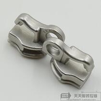 YKK8 Number of nylon zipper head metal with keyhole pull head silver grey luggage insurance zipped head 8RC