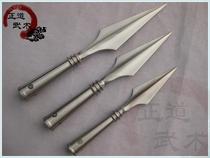 Red tassel gun head Stainless steel integrated groove gun head Red tassel gun overlord gun Martial arts performance gun head