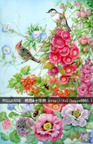 Cross-stitch electronic picture redrawing source file-Bird Song Song flower Bird Chinese style