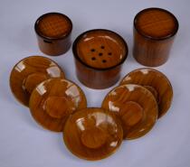 Japanese lacquerware lacquer plate Tea tray Tea tube 8-piece set of tea drinking friends generous and practical