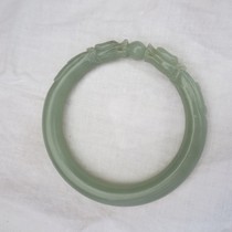  Old Hetian Jade Double Dragon Play Bead Bracelet 46 1g _