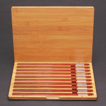 NEWREA cutting-edge Laos flower branch wood inlaid shell chopsticks mahogany chopsticks national standard red acid branch gift set