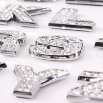 Car letter drill paste metal diamond letter drill English letter sticker DIY belt Diamond Crystal English letter sticker