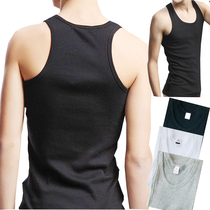 Rib bodybuilding vest cotton Pimon 40 combed cotton black and white gray