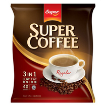 Malaysia SUPERCOFFEE Super 3 in 1 plain low fat coffee instant coffee 800g 40 packets