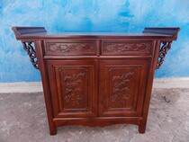 Double door double drawer for table pure solid wood Elm antique to Taiwan Buddha table Buddha case case for Taiwan entrance table