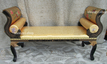 New Chinese classical gold foil hand-drawn modern furniture Guanfu chair casual chair bedbench bend chair