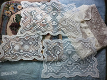 Old stock collection All cotton pure hand woven mesh buckle hand embroidered decoration cup cushion disc mat meal cushion lace lace flower side drawing