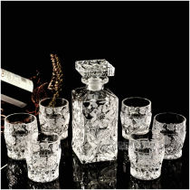Crystal glass wine set 7pcs set Whiskey glass White wine spirits European style creative decoration Living room wine cabinet cup