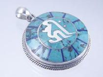 Tang Miyazi Zhenwen Zongzong Qitong Sanskrit pendant Sanskrit Amitabha Seed Word Pure Silver