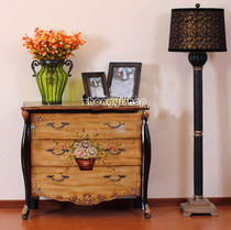 Chinese furniture hand-painted furniture retro furniture three-door hall porch cabinet shoe cabinet lockers AG001