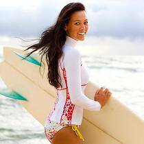 Europe and the United States Womens split long sleeve snorkeling swimsuit stand collar neck protection Rowing boat surfing Jellyfish quick-drying water full 88