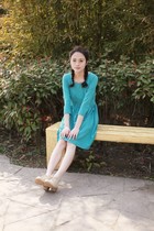 Special Daily single season Joker OL cotton nine-point sleeve elastic waist round neck dress