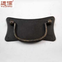 Yuanru copper carving Chinese antique brass handle brass drawer handle YRH333 retro square drawer handle
