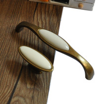 Thickened Zhibang handle Ceramic handle Opai cabinet Solid wood handle Vintage classic American cabinet door handle 9211