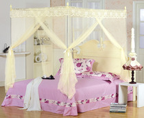 Special Price Promotion Seconds Kill Mosquito Net Princess Triple Door Square Top Court Encryption Plus Coarse Student Floor Mosquito Net