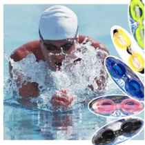  Counter simple cardboard packaging swimming glasses goggles set value-added combination goods free nose clip earplugs