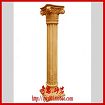 Chic Art Sandstone Pillars Eu Style Adornment Round Roman Columns Sandstone Sculpture Relief Image Building Decoration
