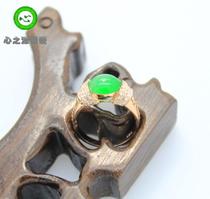 (Xing Family Workshop) Emerald Green Egg Noodles Ring Personality Custom K Gold Inlays 101519