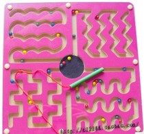 Magnetic educational toy magnet magnet pen maze parent-child intelligence game baby early education wooden toy 2-3 years old
