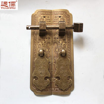 Yuanru copper sculpture Chinese antique furniture accessories Brass bookcase cabinet door straight handle Fuxilai YRG081 small