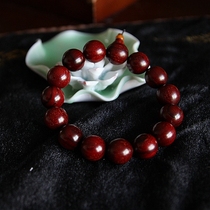 High density old leaflet red sandalwood beads mens bracelet 15mm oily rosary bracelet