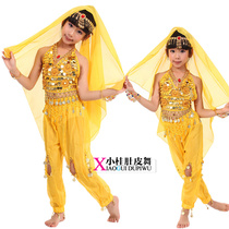 Belly dance performance dance pants Indian dance bloomers chiffon hanging coin pants childrens performance pants C00009