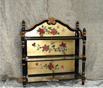 Gold foil furniture Chinese furniture three-layer shoe rack storage rack display rack antique rack antique rack NL255