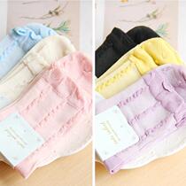 Special Price Day Pure Color Ensemble Bamboo Fiber Bubble Mouth Women Socks Cotton Socks Short Socks Spring Autumn Full Cotton Socks