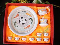 11 ceramic Puer Tea Road kung fu tea set porcelain tea tray teapot tea cup tea preparation public Cup